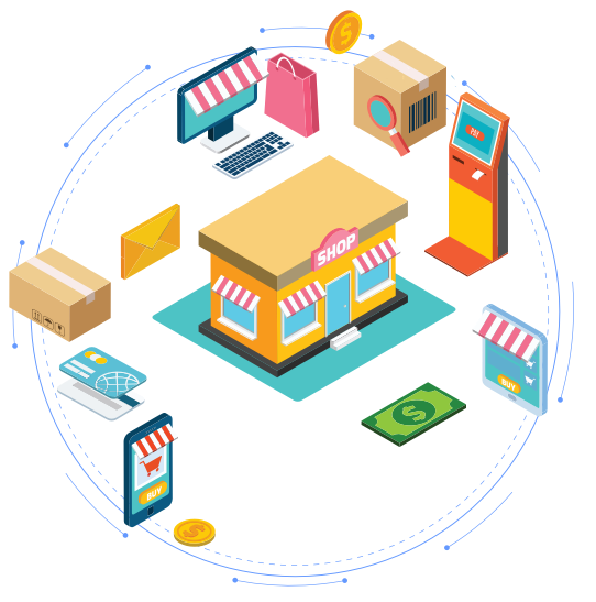 Trade-in pro diagram for retail buyback showing device movement at different stages